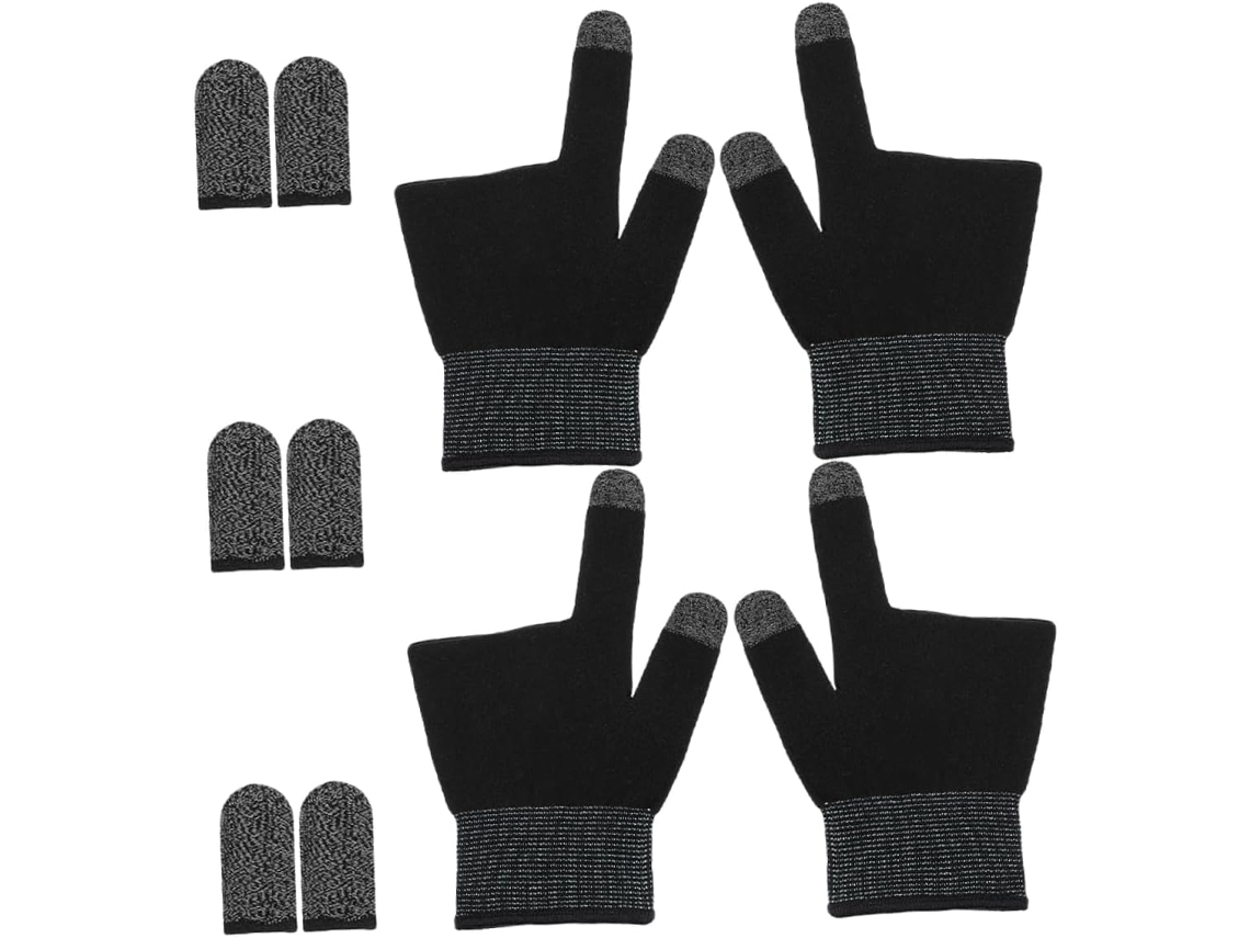 Bestonzon 2-pares De Protetores Dedo Para Jogos Na Cor Grafite Com Revestimento Antitranspirante, Conjunto De Protetores