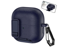 Capa em Couro Vegano PANOONA para Huawei Freeclip2, com Mosquetão, compatível com Carregamento Sem Fio, Azul