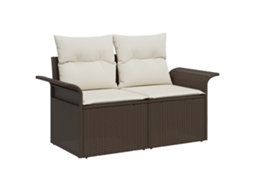 Conjunto 1 Sofá De Jardim Vidaxl Castanho Vime Pe (141 X 62 X 69cm)