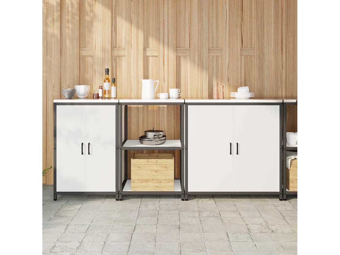 Vidaxl Conjunto De Armazenamento De Cozinha Hattem 3 Unid. Branco