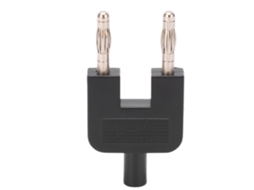 Plug Banana Curto Circuito U35 Fêmea para 2 Machos Conector 4mm PVC Preto para Testes Elétricos S/MARCA