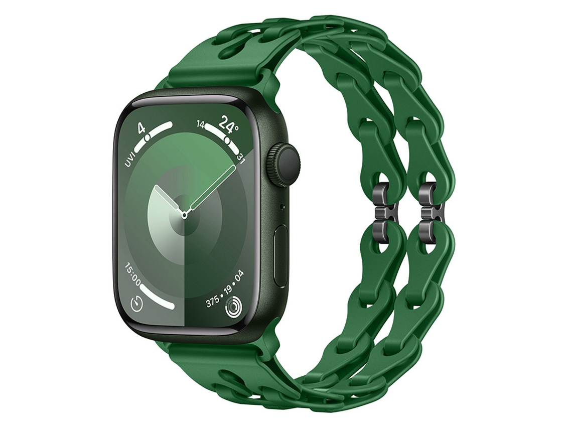 Bracelete Para Apple Watch 42/44/45/46/49mm Verde Grama Cuich