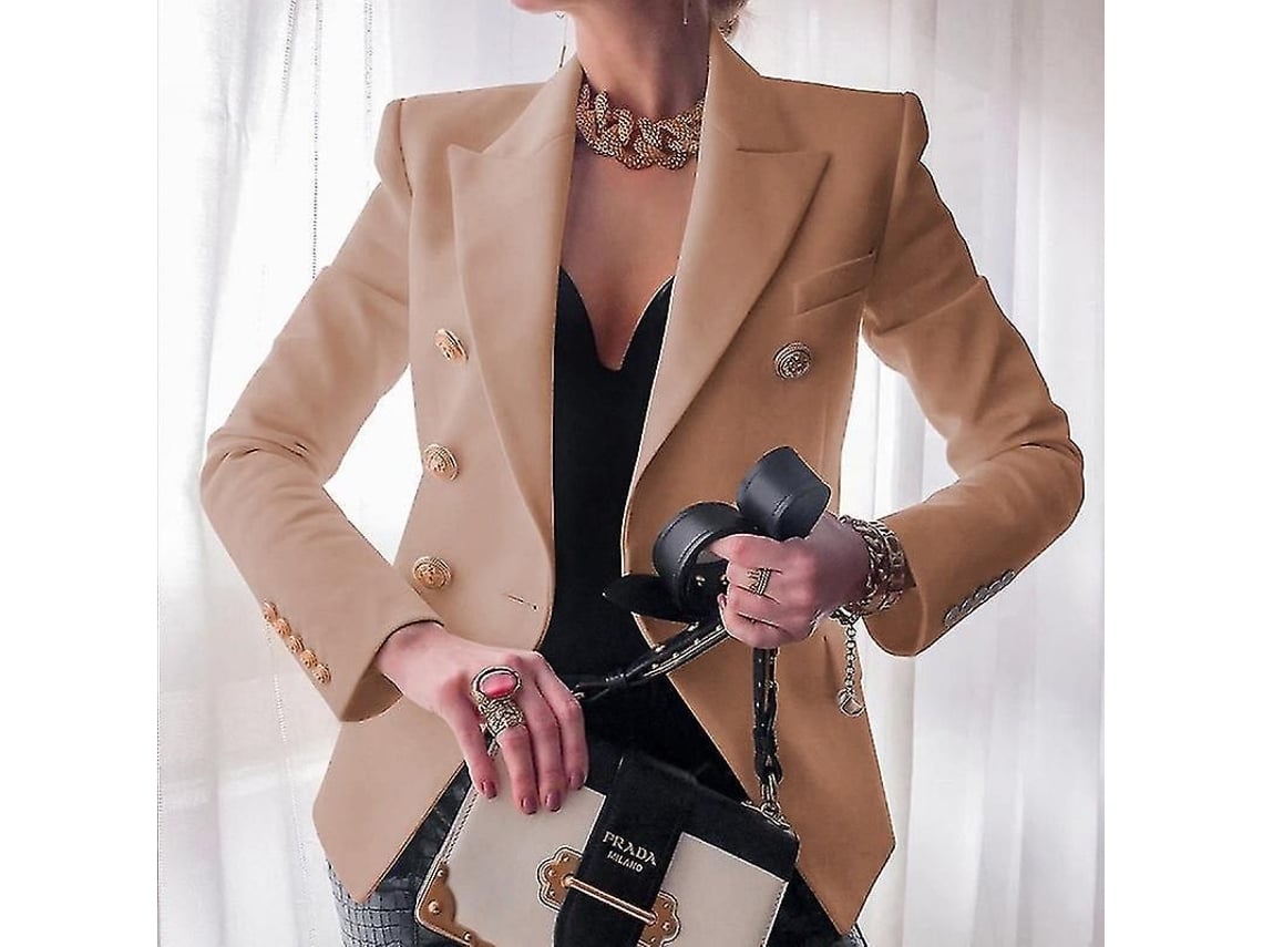2026 jaqueta Formal para Mulher 2023 Traje de Trabalho Office Lady Blazer de Poliéster Manga Longa Tamanho S 3xl