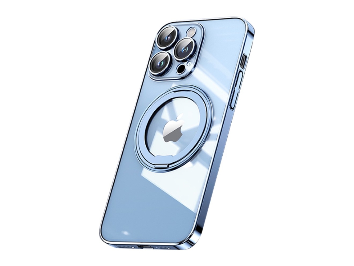 Suporte Casa Magsafe Para Iphone 14 Pro Pele Sintética Azul