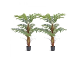 Conjunto De Plantas Artificiais Realistas Com 48cm, Ramos Flexíveis E Folhagem Densa Tekmaquinas