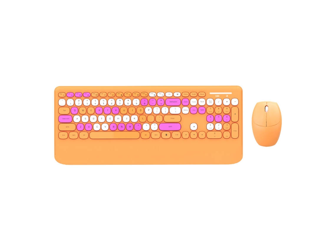 Lurelia Conjunto De Teclado E Mouse Sem Fio Mini Com 106 Teclas Redondas E Design Ergonômico Para Pc, Computador E Laptop