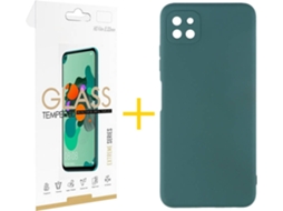 Capa e Película de Vidro Samsung Galaxy A22 5G SKYHE Silicone Líquido Verde