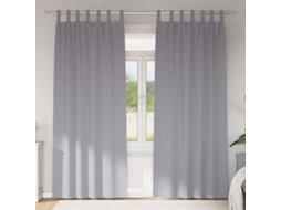 Vidaxl Cortinas Blackout Com Argolas 2 Pcs Cinzento-claro 225 X 140 Cm