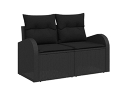 Maison Exclusive - Sofá De Jardim Com Almofada Preto 124 X 62 X 69cm Vime Pe