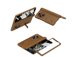 Capa De Couro Com Dobradiça Integrada E Sem Caneta Para Oppo Find N3
