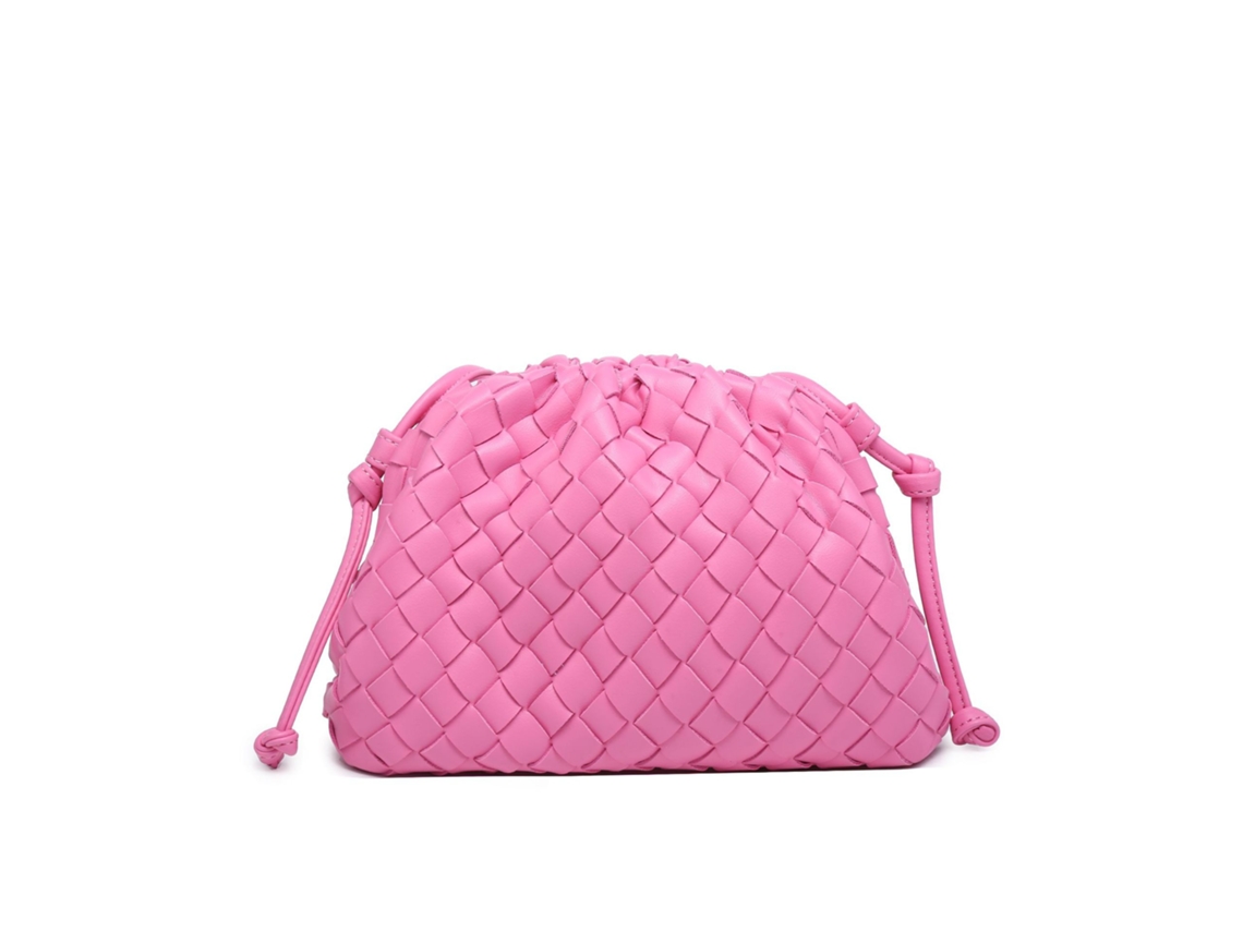 Bolsa Nuvem AQUAFORGE de Tecido, Laço Plissado, Tote/de Ombro Rosa Vermelho