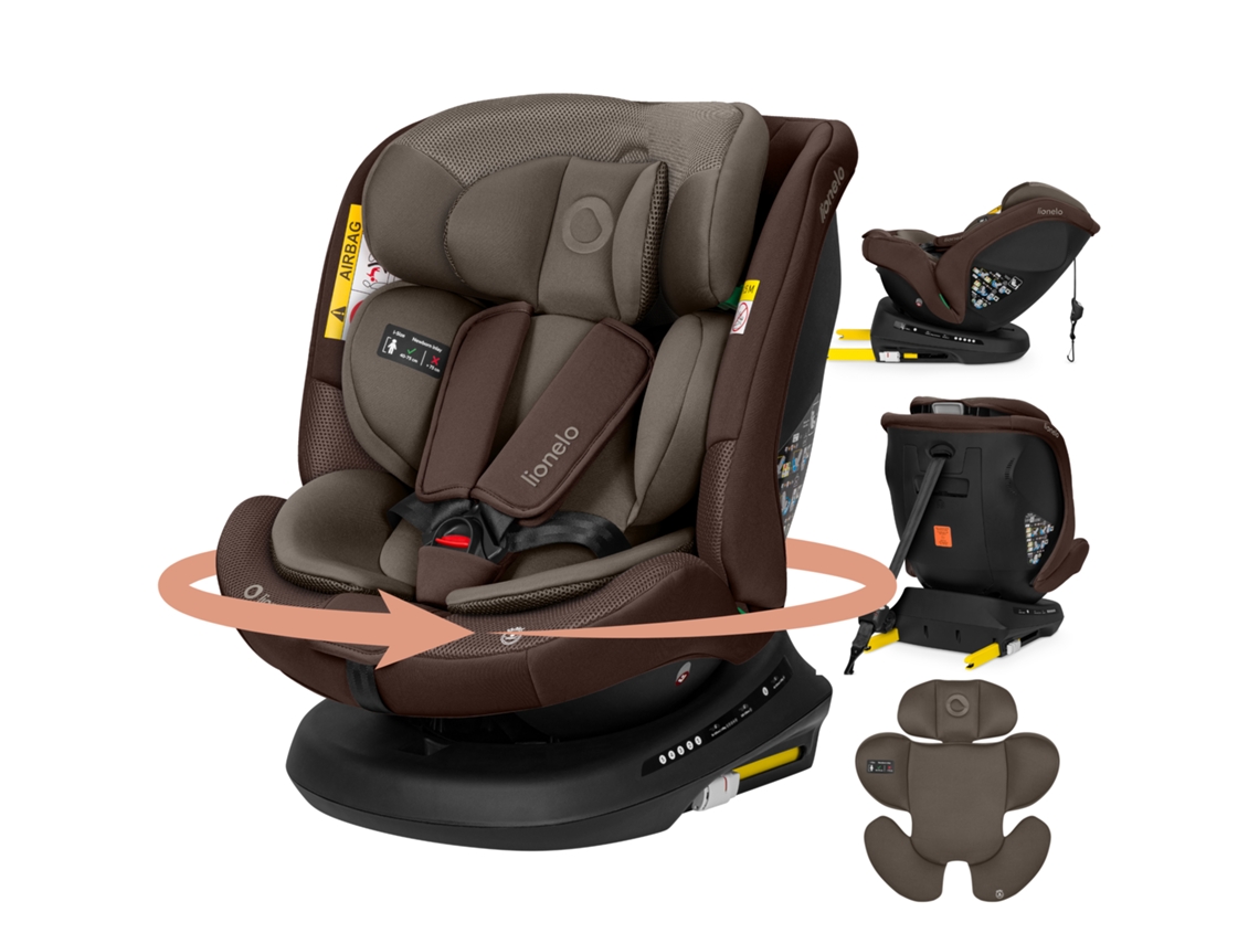 Cadeira Auto Giratória De Bebé Lionelo Bastiaan Plus I-size - 40-150cm - 0-12 Anos - Rotação 360° - Isofix Top Tether - Rwf - Bege