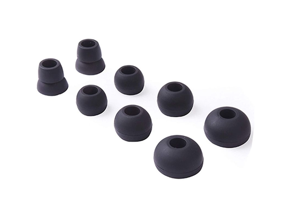 Conjunto de 4 pontes de ouvido de silicone para Powerbeats 1/2/3, pequeno/médio/grande, flange duplo, preto