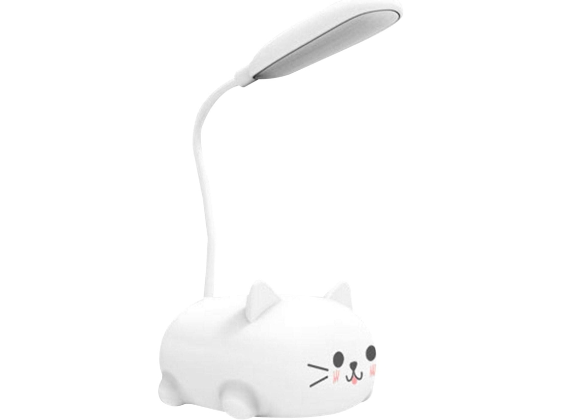 Luminária Led Em Formato De Gato Mesa Usb Proteção Para Os Olhos Cabeceira Flexível Leitura Livros Infantis, Sala De