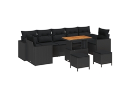 Móveis De Jardim Vidaxl Preto Vime Pe (296 X 167,5 X 85 Cm)