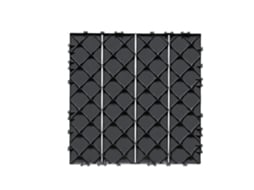 Peças de Deck Interligadas SUCCEBUY, Pacote de 10, 12polegadas X 12polegadas, Peças de Plástico para Deck de Varanda, Cinzento Escuro