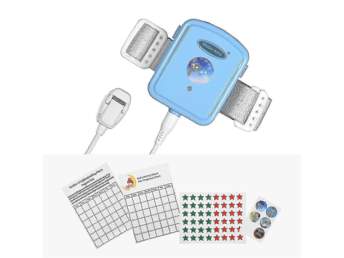 Alarme De Enurese Noturna 2025 - Alarme De Enurese Com Luz, Som, Vibração, 3 Modos, Controle De Volume (azul Claro)