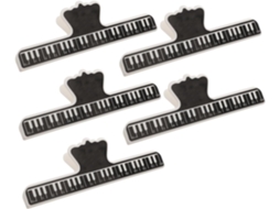 Conjunto de 5 pinos para partituras de piano, em ABS preto, acessórios duráveis e suportes para partituras.