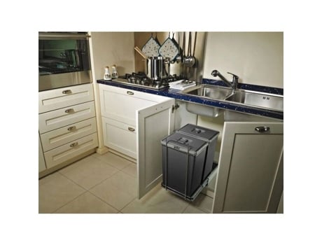 Poubelle Embutida Ecofil Deslizante, Com Quadro, 18 8 L, Pf01 34a1 Elletipi