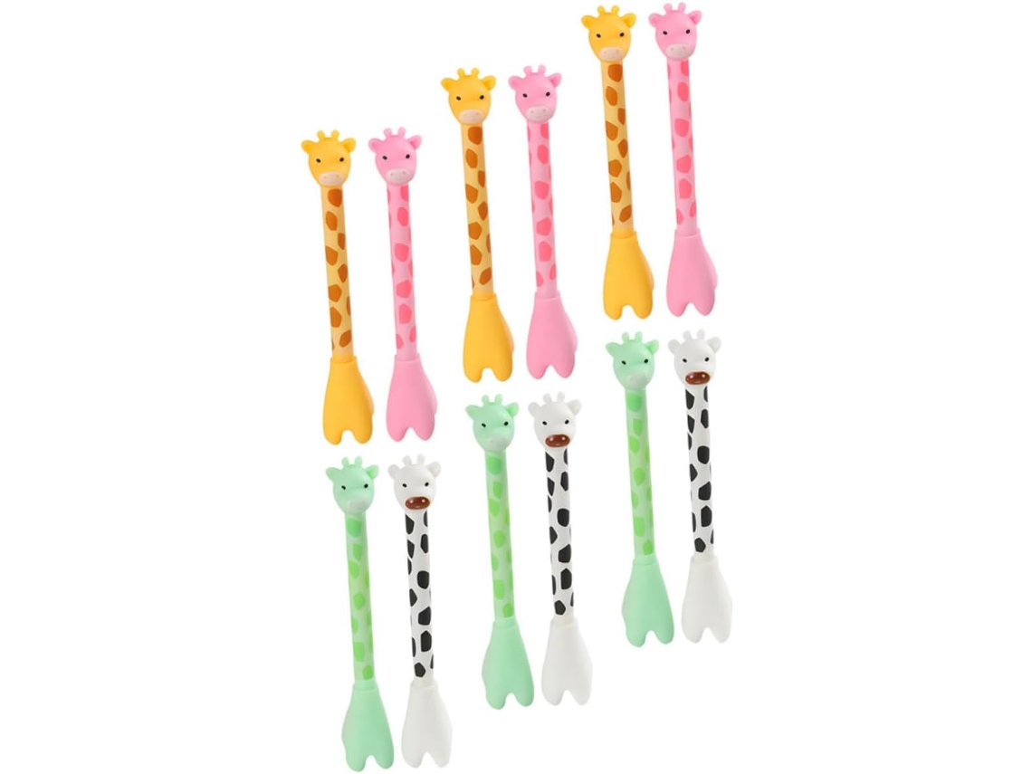Nuobesty Conjunto De 12 Canetas Em Gel Com Estampa Girafa Para Escola