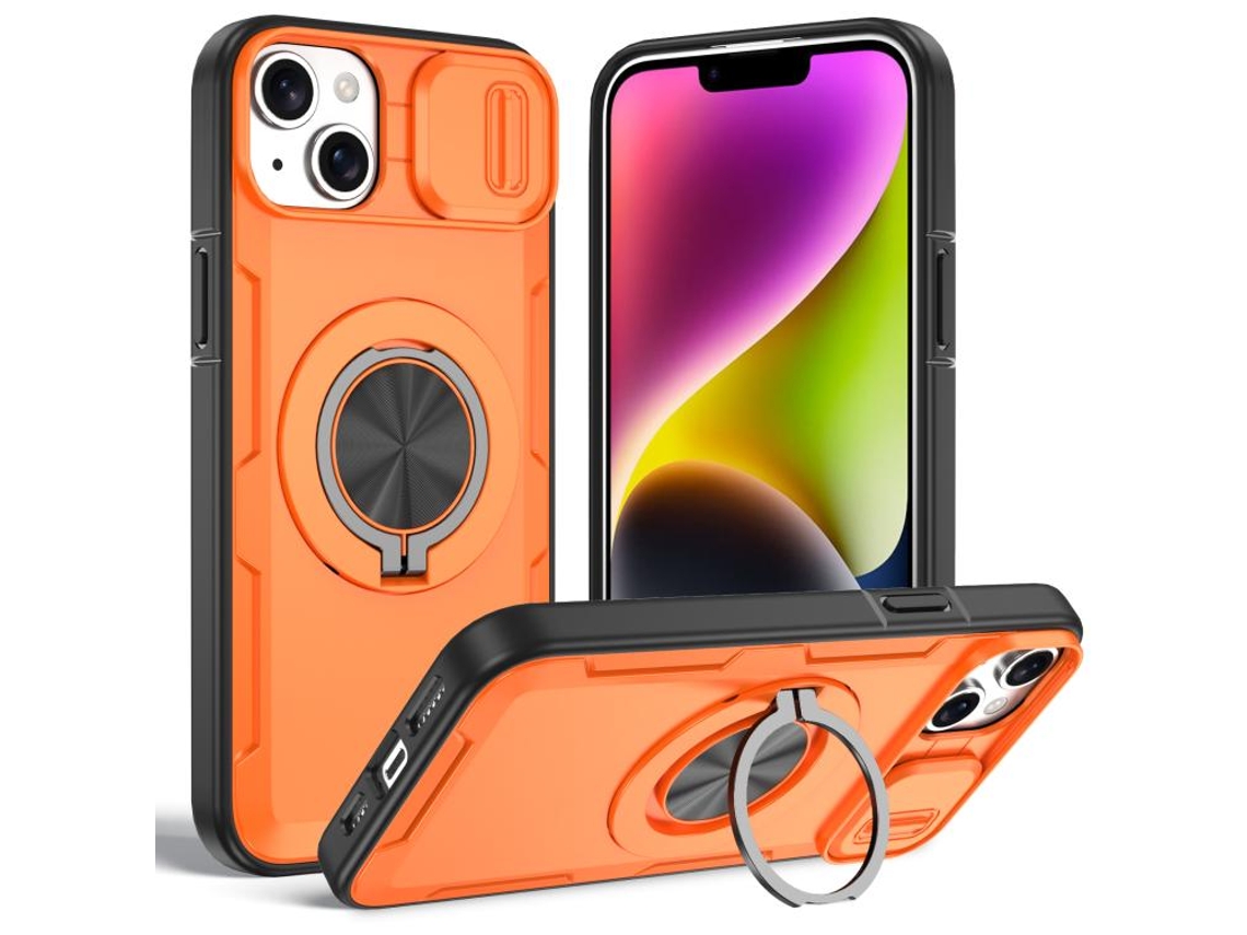 Capa Zruxe Compativel Com Iphone 14/13 (magsafe - Suporte Giratorio - Laranja)