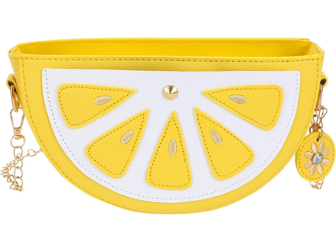 Bolsa De Ombro Ciieeo Em Formato De Fruta Com Corrente, Feita Em Poliéster Pu, Modelo Simples E Elegante, Ideal Para Usar Como Bolsa Ou Transversal.