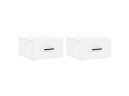 Wall-mounted Bedside Cabinet, Wall-mounted Bedside Cabinets Vidaxl Branco Madeira Processada (n/a)