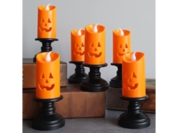 Enfeite Decorativo, Cor Laranja, Tema De Halloween, Sem Chama, Para Casa, Mesa, Festas E Composição De Ambientes Sazonais