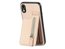 Capa De Celular Com Zíper E Flip Vertical De Fibra De Carbono Para Iphone Xr