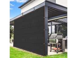 Black Shade Cloth, Patio Privacy Screen, Tear Resistant Sun Shade Net With Reinforced Grommet, Durable Garden Shade Tarp