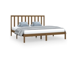 Bed Frame, Bed Frames Vidaxl Marrom Madeira De Pinho (200 X 200 Cm)
