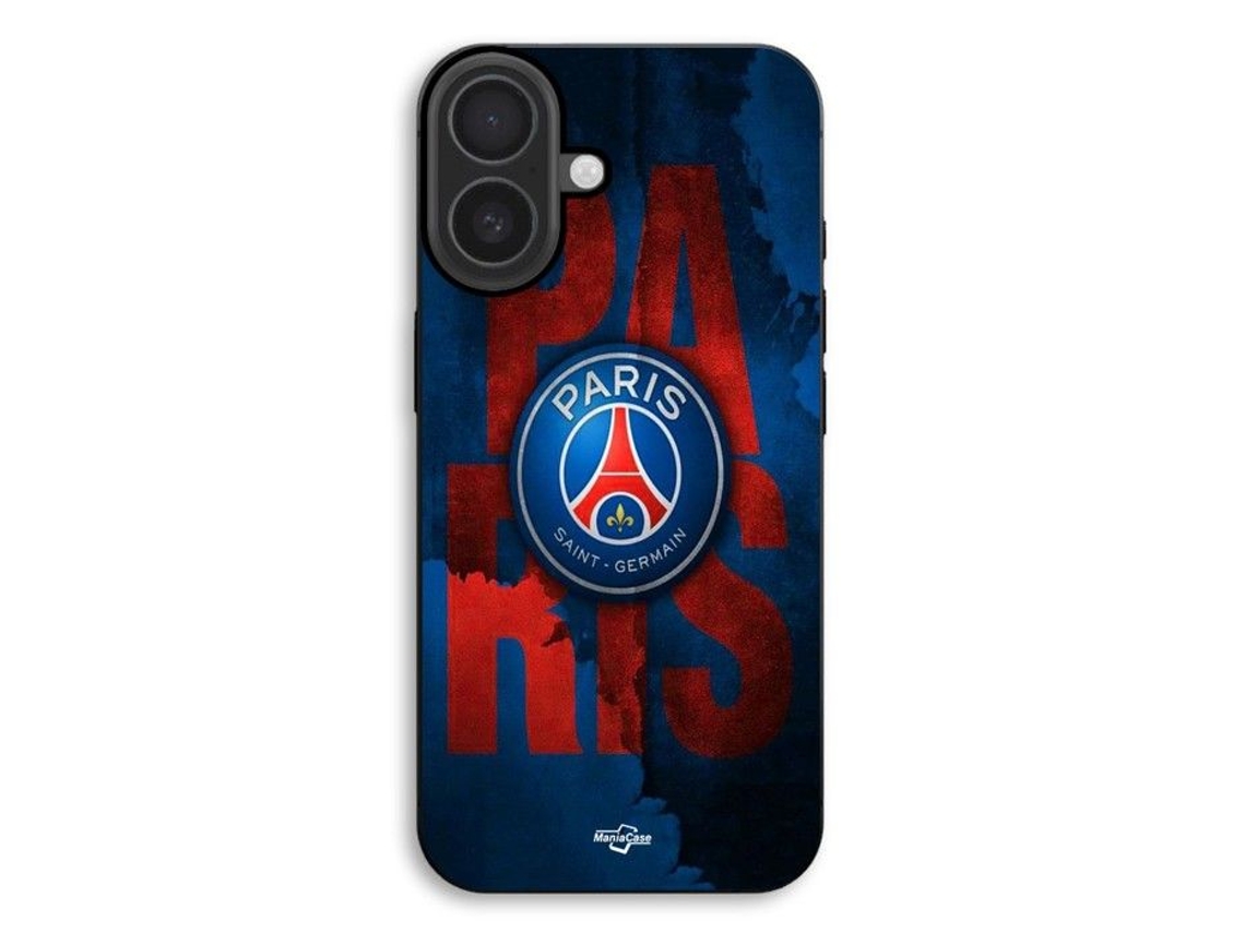 Capa Para Celular - Maniacase - Iphone 17 - Silicone Tpu - Logotipo Do Paris Saint-germain - Preta
