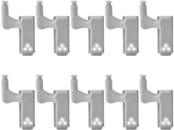 Conjunto de 10 Luminárias Led para Armário, 12v 23a, com Sensor de Movimento e Alimentadas por Bateria BRILVIBERA