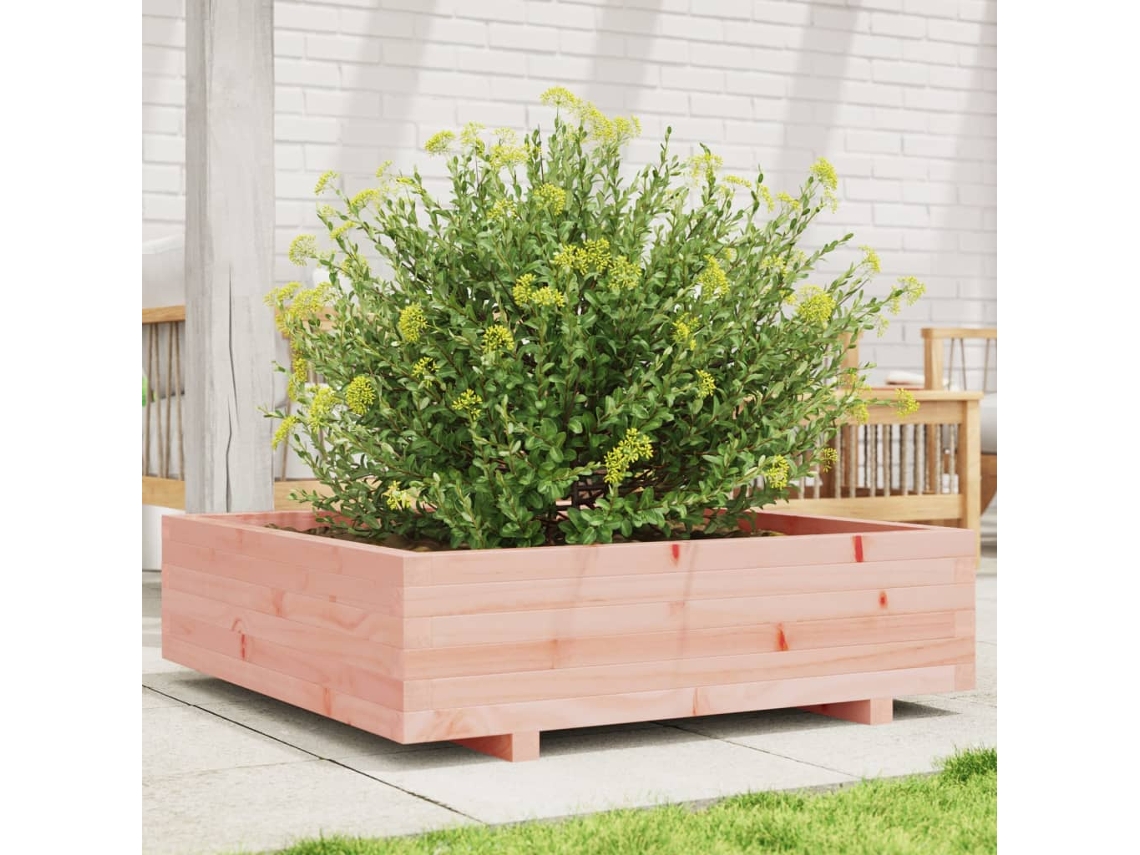 Vidaxl Vaso/floreira De Jardim 90x90x26,5 Cm Madeira De Douglas Maciça