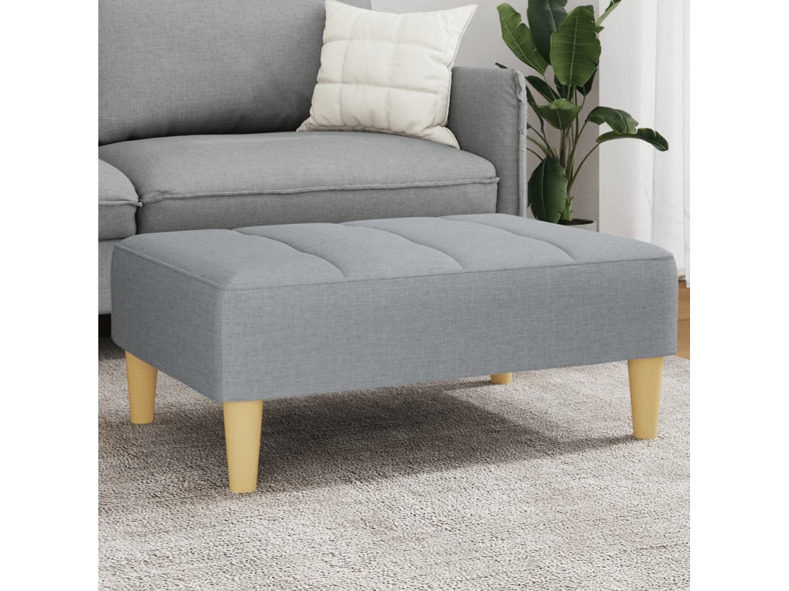 Vidaxl Apoio De Pés 77x55x31 Cm Tecido Cinzento-claro