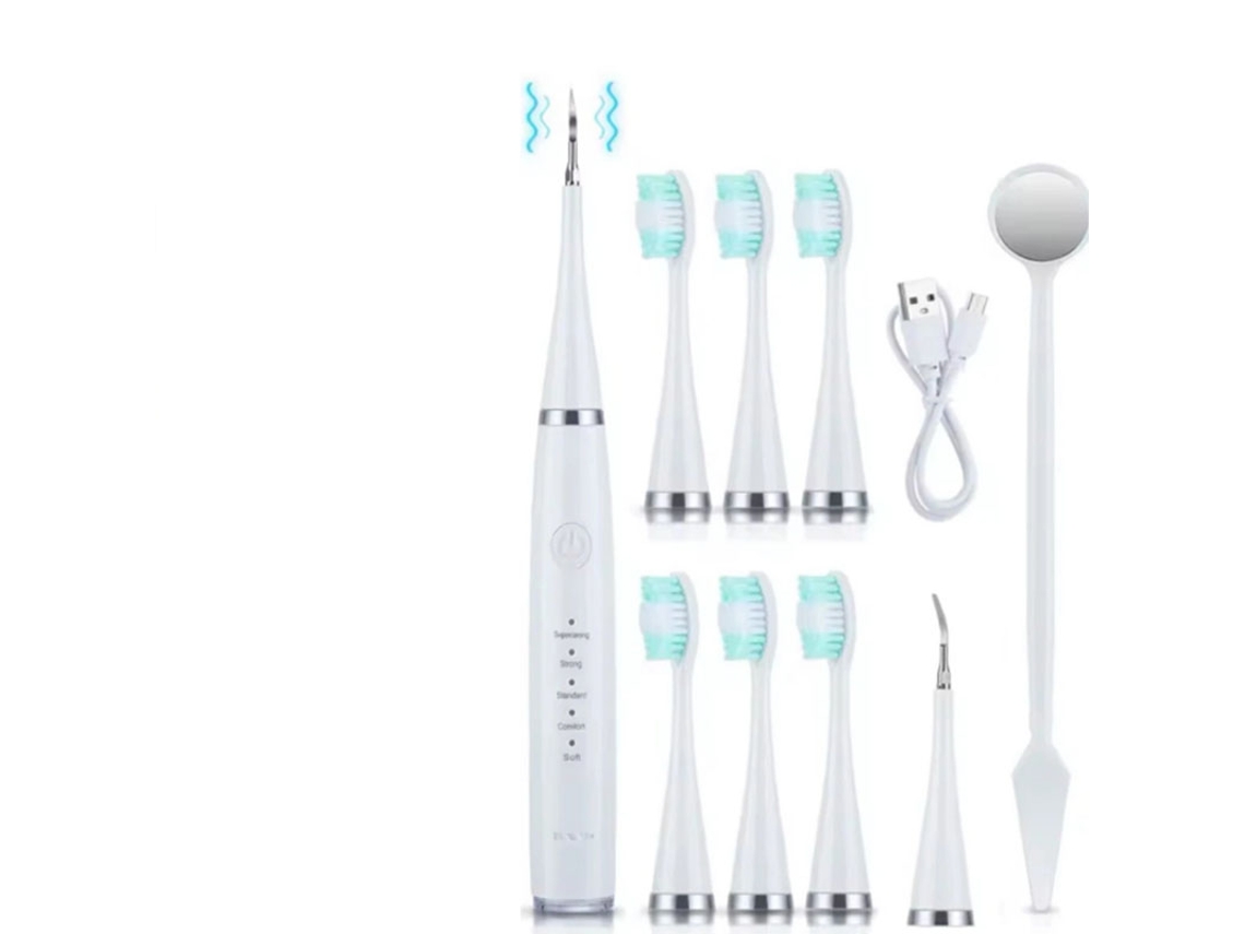 Escova De Dentes Elétrica Branca Premium, Removedora De Placa Bacteriana, Sonic Dental Six In One SUNNY SPACES