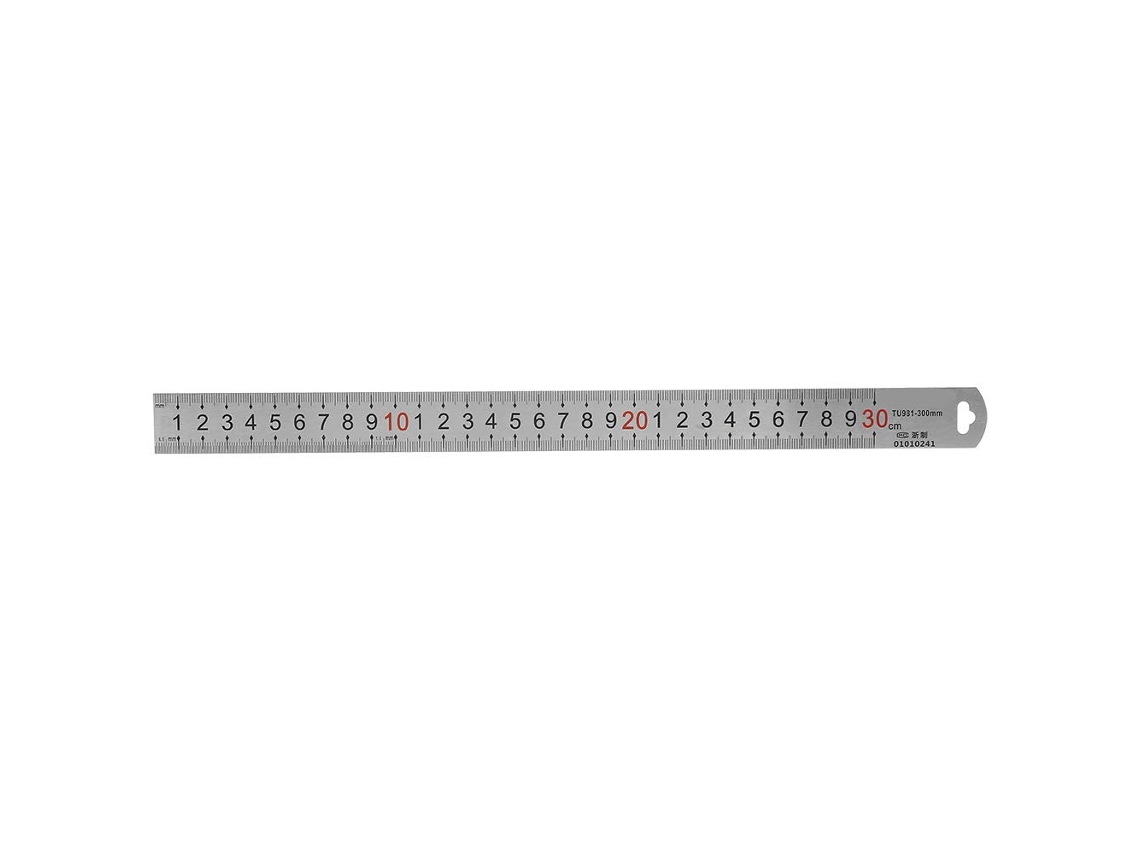 Régua De Aço Inoxidável 300 Mm, Ferramenta Medição Precisão, Escala