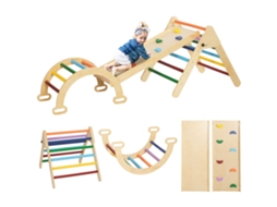 Parque Infantil 5 Em 1 Com Rampa, Ponte E Escada Triangular, Para Crianças De 18 A 48 Meses, Colorido.