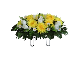 Silla De Montar De Flores Artificiales Para Cementerio Con Jarrón