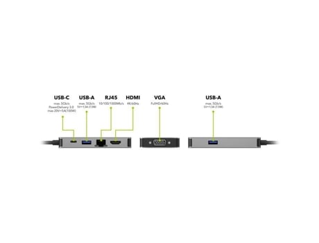 Estação De Acolhimento Alzapower Metal Usb C Dock Station 6 Em 1 Cinza Espacial