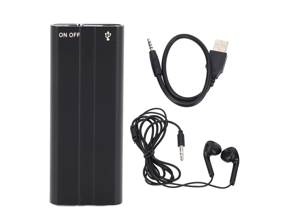 Gravadora de Voz Digital Ativada por Voz com Redução de Ruído Compacta Clip Portátil 32g