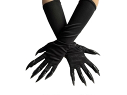 2026 luvas de Pata de Halloween com Unhas Longas Preto Acessório de Fantasia para Festas (1 Par)