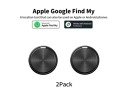 Llave de sistema dual para Android e iOS y rastreador de equipaje (universal para iOS y Android, paquete de 2, color negro)