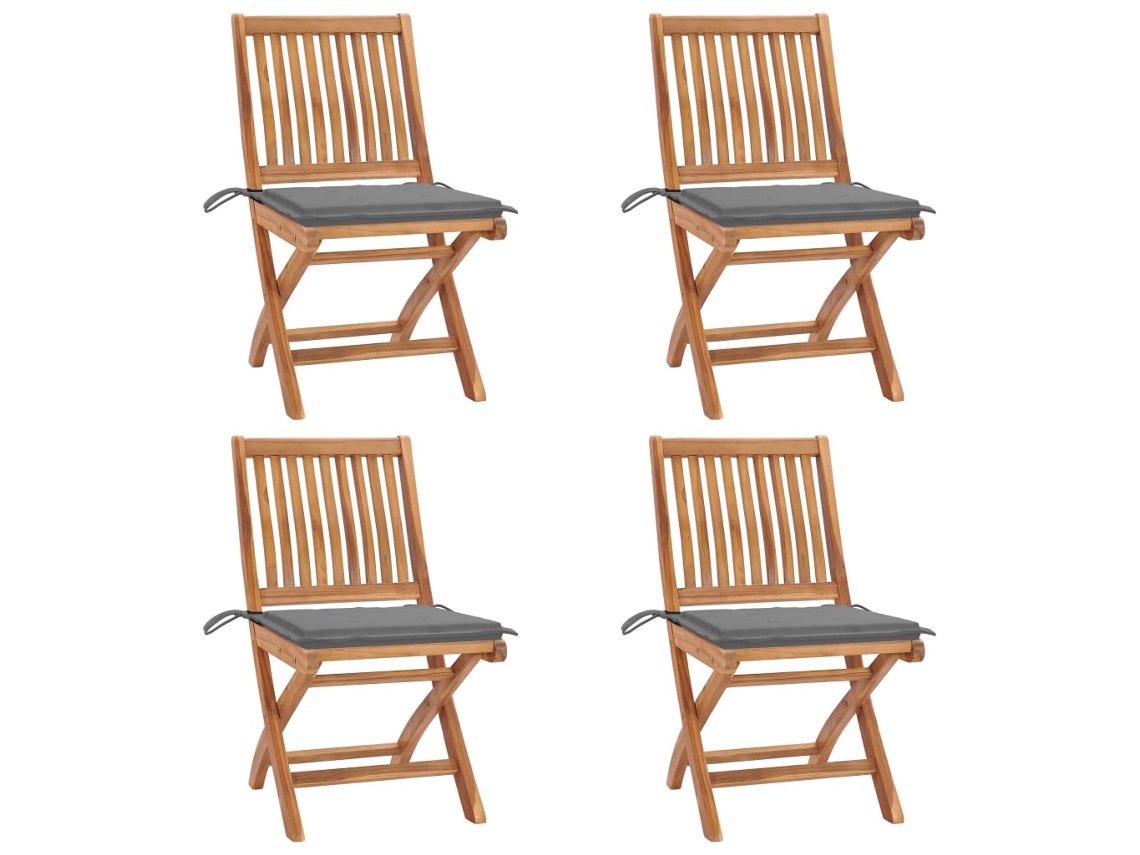 Folding Chair, Folding Chairs Vidaxl Cinzeto Madeira (n/a)