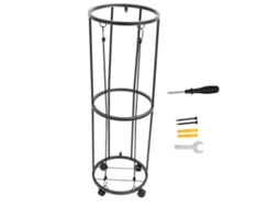 Rack de armazenamento para bolas com rodas traváveis, aço, para basquete, futebol, vôlei | S/MARCA
