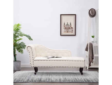 Chaise-Longue VIDAXL 60783 (168 x 58 x 77 cm - Couro Artificial - Branco)