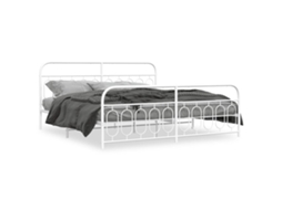 Bed Frame, Bed Frames Vidaxl Branco Metal (200 X 200 Cm)