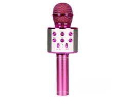 (rosa) Microfone De Karaokê Sem Fio Bluetooth 5 Em 1, Estéreo E Com 4 Efeitos De Voz