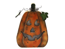 Lanterna De Abóbora Led De Madeira Para Halloween Com Bateria