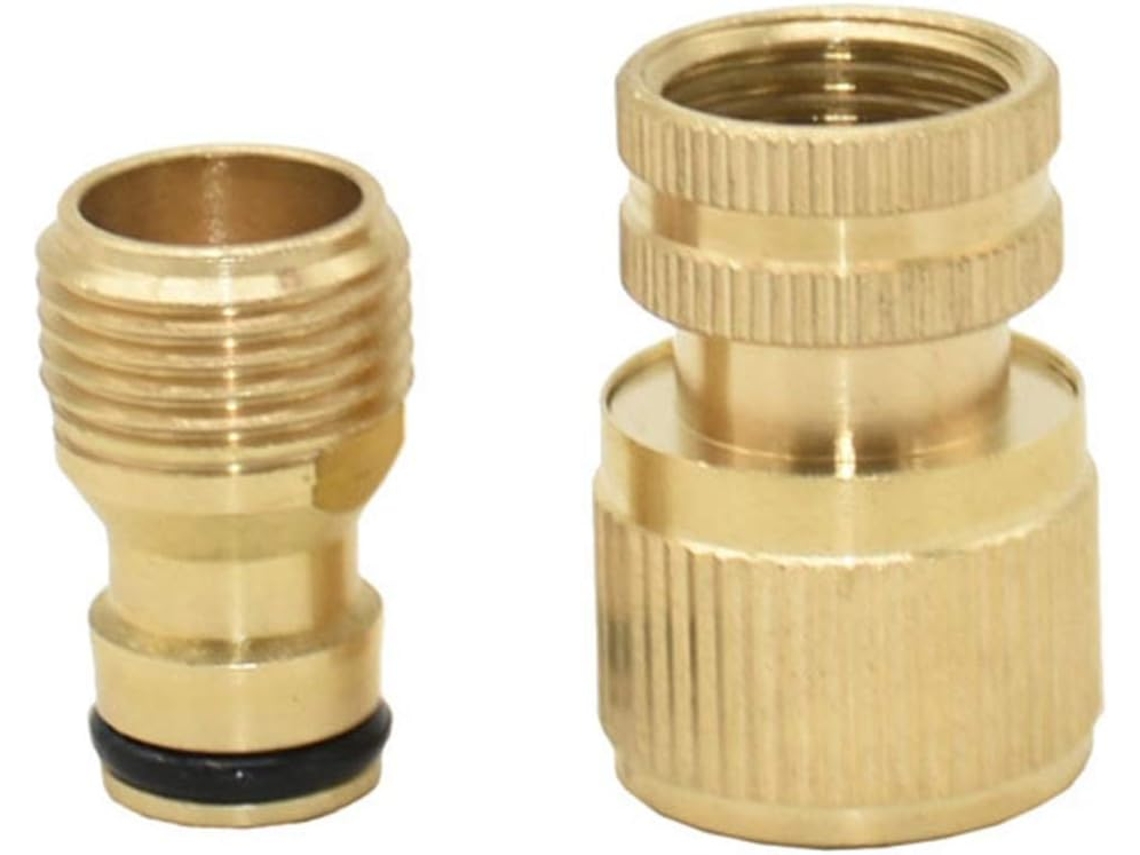 Conector de jardim latão 1/2 e 3/4 polegada, rápido, para mangueira | S/MARCA